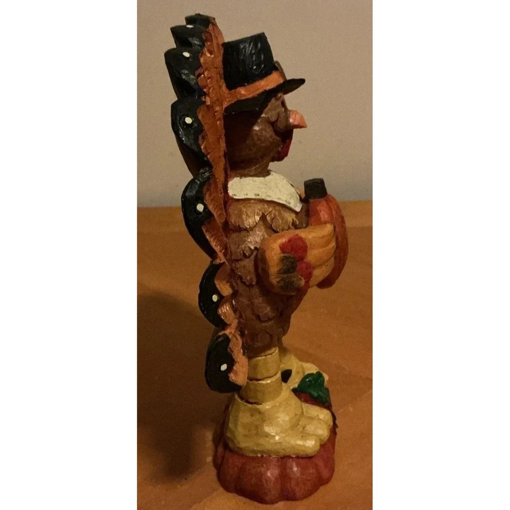 Thanksgiving Turkey Holding A Pumpkin Resin Statue Figure 7.5